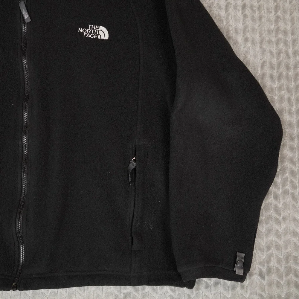 The North Face Fleece Jacket Mens L Black Full Zip Outdoor Hiking Polyester